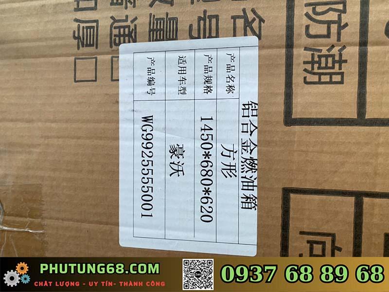 Kích thước bình dầu nhiên liệu xe đầu kéo cheng long